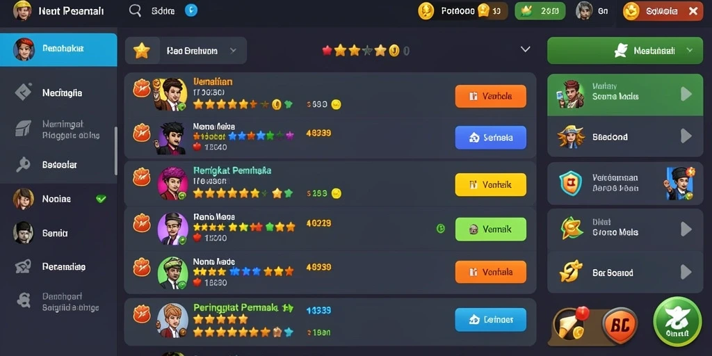 Fitur turnamen yang menambah tantangan dan keseruan.